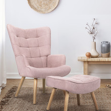 Afton Rubberwood Armchair with Ottoman